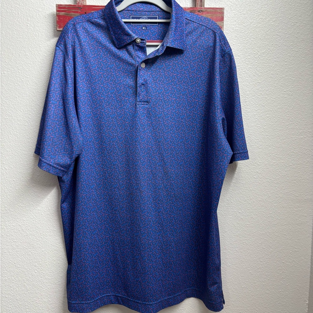 Vibrant‎ Blue Polo Shirt with Traditional Collar and Athletic Fabric
